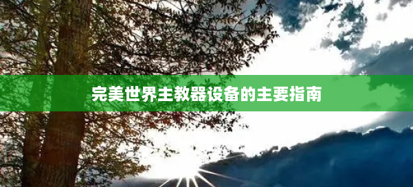 完美世界主教器设备的主要指南 第1张