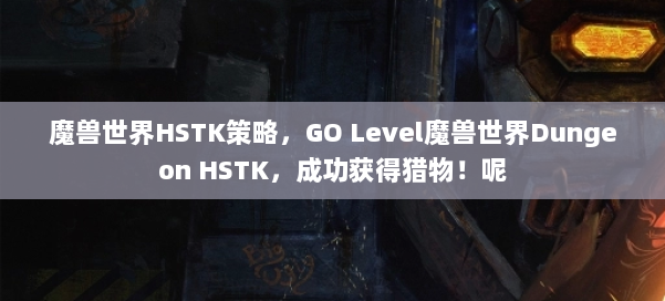 魔兽世界HSTK策略，GO Level魔兽世界Dungeon HSTK，成功获得猎物！呢 第3张