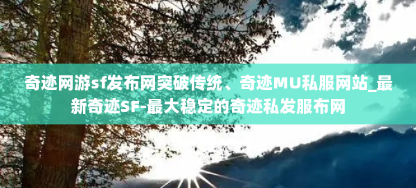 奇迹网游sf发布网突破传统、奇迹MU私服网站_最新奇迹SF-最大稳定的奇迹私发服布网 第1张