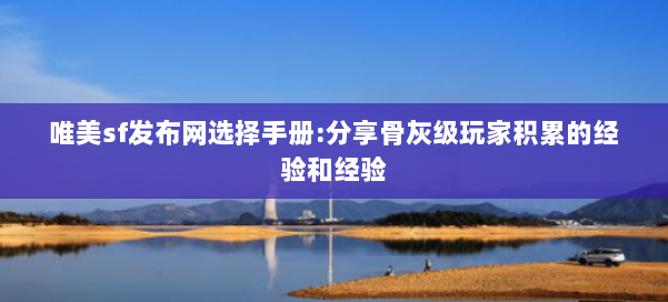 唯美sf发布网选择手册:分享骨灰级玩家积累的经验和经验 第3张