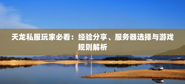 天龙私服玩家必看:经验分享、服务器选择与游戏规则解析 第1张 天龙私服玩家必看:经验分享、服务器选择与游戏规则解析 第1张