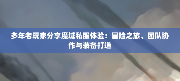 多年老玩家分享魔域私服体验：冒险之旅、团队协作与装备打造 第1张