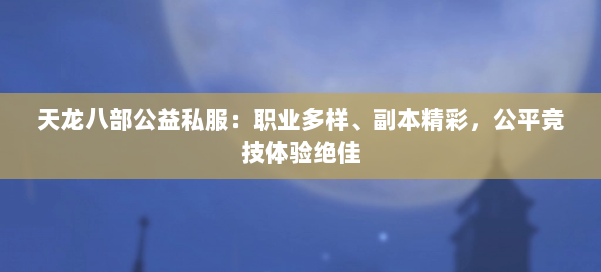 天龙八部公益私服：职业多样、副本精彩，公平竞技体验绝佳