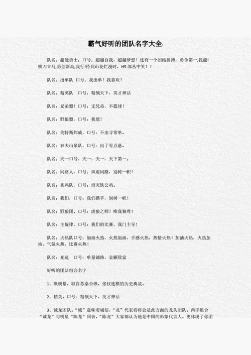 霸气团队名，取个名真不易 第2张