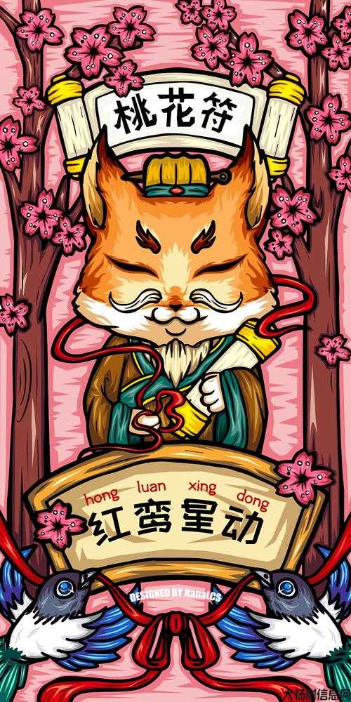 可爱的桃花符卡通形象,让人心生温柔 第2张 可爱的桃花符卡通形象,让人心生温柔 第2张