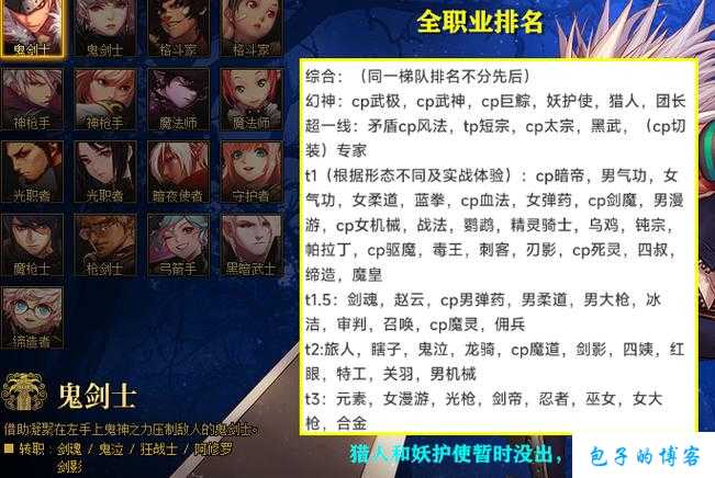 dnf第三季职业排名(DNF职业排行榜最新更新！) 第2张