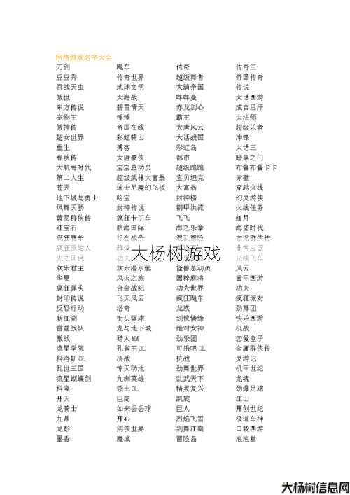 游戏名字合集:探索独特游戏世界的奥秘 第1张 游戏名字合集:探索独特游戏世界的奥秘 第1张