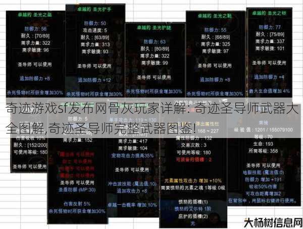 奇迹游戏sf发布网骨灰玩家详解: 奇迹圣导师武器大全图解,奇迹圣导师完整武器图鉴! 第1张