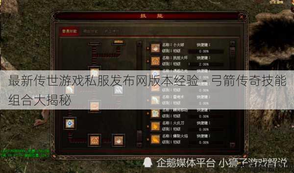 最新传世游戏私服发布网版本经验 - 弓箭传奇技能组合大揭秘 第1张