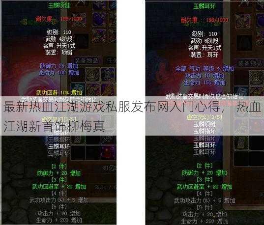 最新热血江湖游戏私服发布网入门心得， 热血江湖新首饰柳梅真 第1张