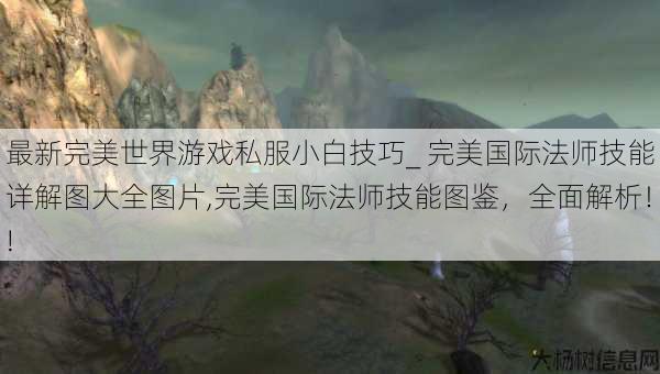 最新完美世界游戏私服小白技巧_ 完美国际法师技能详解图大全图片,完美国际法师技能图鉴，全面解析！! 第1张