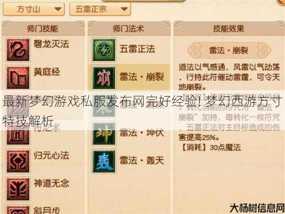 最新梦幻游戏私服发布网完好经验! 梦幻西游方寸特技解析 第1张
