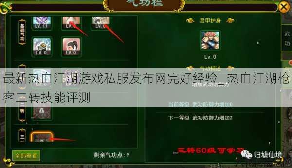 最新热血江湖游戏私服发布网完好经验_ 热血江湖枪客二转技能评测 第1张