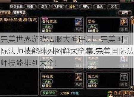完美世界游戏私服大神评测 - 完美国际法师技能排列图解大全集,完美国际法师技能排列大全! 第1张 完美世界游戏私服大神评测 - 完美国际法师技能排列图解大全集,完美国际法师技能排列大全! 第1张