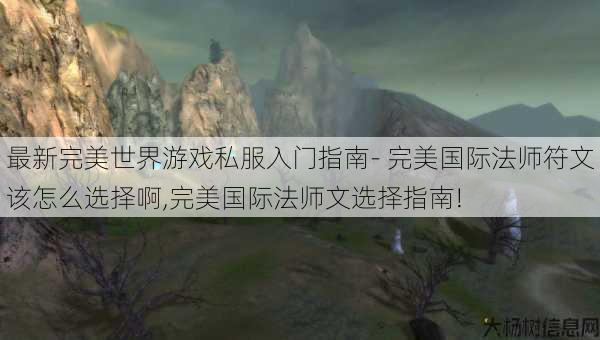 最新完美世界游戏私服入门指南- 完美国际法师符文该怎么选择啊,完美国际法师文选择指南! 第1张 最新完美世界游戏私服入门指南- 完美国际法师符文该怎么选择啊,完美国际法师文选择指南! 第1张