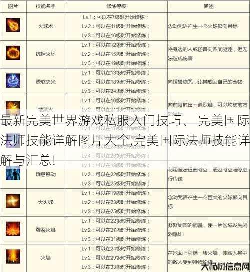 最新完美世界游戏私服入门技巧、 完美国际法师技能详解图片大全,完美国际法师技能详解与汇总! 第1张