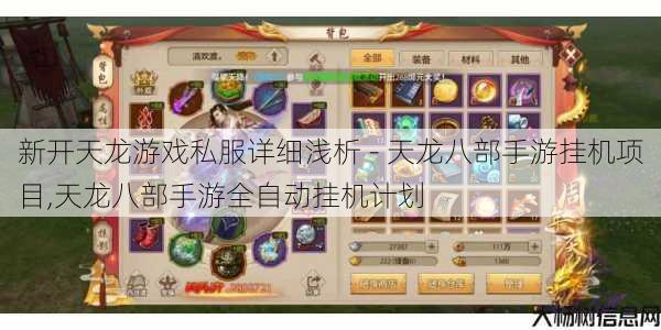 新开天龙游戏私服详细浅析 - 天龙八部手游挂机项目,天龙八部手游全自动挂机计划 第1张