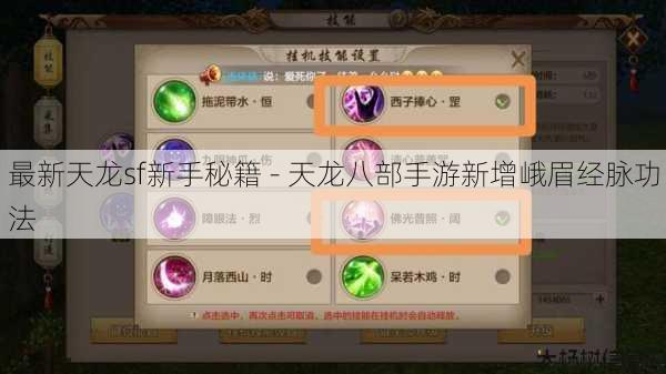 最新天龙sf新手秘籍 - 天龙八部手游新增峨眉经脉功法 第1张
