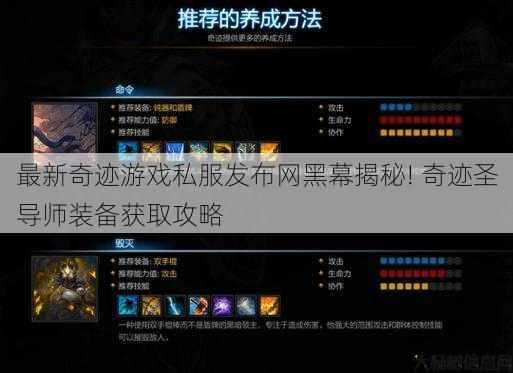 最新奇迹游戏私服发布网黑幕揭秘! 奇迹圣导师装备获取攻略 第1张