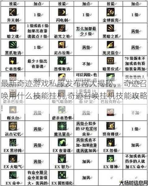 最新奇迹游戏私服发布网大揭秘, 奇迹召唤用什么技能挂机,奇迹召唤挂机技能攻略! 第1张 最新奇迹游戏私服发布网大揭秘, 奇迹召唤用什么技能挂机,奇迹召唤挂机技能攻略! 第1张