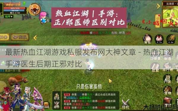 最新热血江湖游戏私服发布网大神文章 - 热血江湖手游医生后期正邪对比 第1张