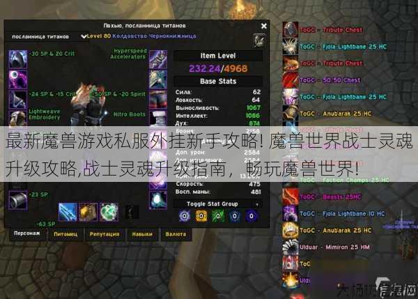 最新魔兽游戏私服外挂新手攻略! 魔兽世界战士灵魂升级攻略,战士灵魂升级指南,畅玩魔兽世界! 第1张 最新魔兽游戏私服外挂新手攻略! 魔兽世界战士灵魂升级攻略,战士灵魂升级指南,畅玩魔兽世界! 第1张