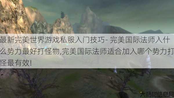 最新完美世界游戏私服入门技巧- 完美国际法师入什么势力最好打怪物,完美国际法师适合加入哪个势力打怪最有效! 第1张
