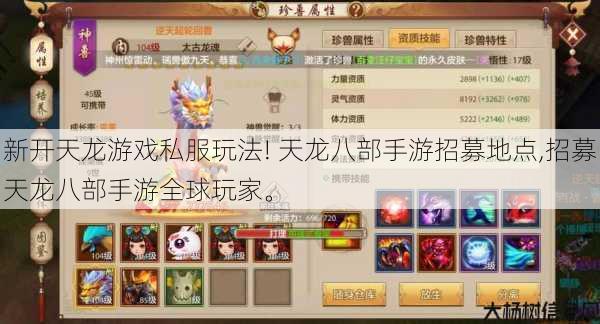 新开天龙游戏私服玩法! 天龙八部手游招募地点,招募天龙八部手游全球玩家。 第1张