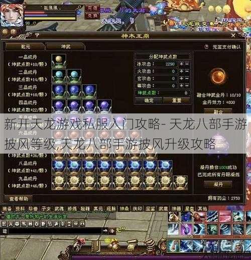 新开天龙游戏私服入门攻略- 天龙八部手游披风等级,天龙八部手游披风升级攻略 第1张