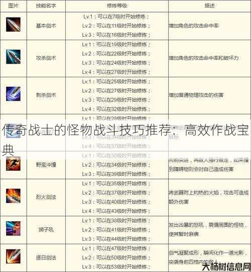 传奇战士的怪物战斗技巧推荐：高效作战宝典