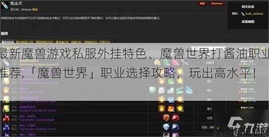 最新魔兽游戏私服外挂特色、魔兽世界打酱油职业推荐,「魔兽世界」职业选择攻略，玩出高水平！! 第1张