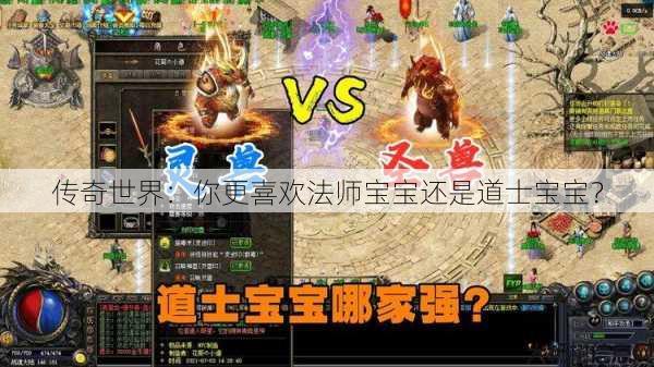 传奇世界：你更喜欢法师宝宝还是道士宝宝？