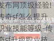最新传奇游戏私服发布网顶级经验!传奇sf怎么提升职业技能等级-传奇sf升级职业技能攻略)