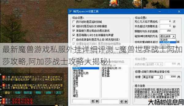 最新魔兽游戏私服外挂详细评测 -魔兽世界战士阿加莎攻略,阿加莎战士攻略大揭秘! 第1张