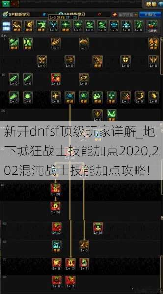 新开dnfsf顶级玩家详解_地下城狂战士技能加点2020,202混沌战士技能加点攻略!