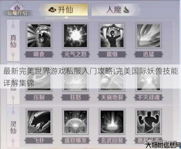 最新完美世界游戏私服入门攻略:完美国际妖兽技能详解集锦 第1张