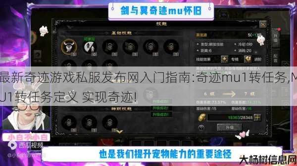 最新奇迹游戏私服发布网入门指南:奇迹mu1转任务,MU1转任务定义 实现奇迹! 第1张 最新奇迹游戏私服发布网入门指南:奇迹mu1转任务,MU1转任务定义 实现奇迹! 第1张