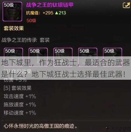 地下城里，作为狂战士，最适合的武器是什么？地下城狂战士选择最佳武器！ 第1张