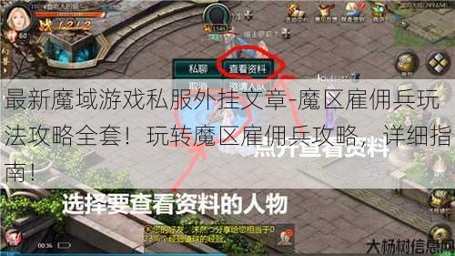 最新魔域游戏私服外挂文章-魔区雇佣兵玩法攻略全套！玩转魔区雇佣兵攻略，详细指南！ 第1张