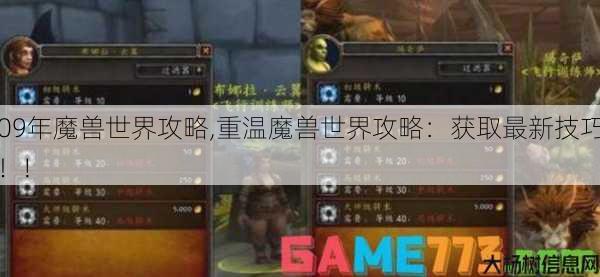 09年魔兽世界攻略,重温魔兽世界攻略：获取最新技巧！! 第1张