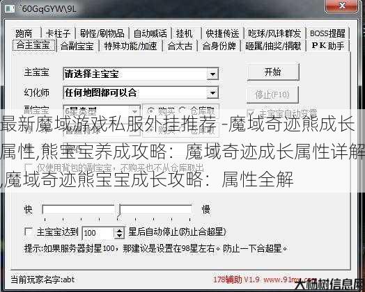 最新魔域游戏私服外挂推荐 -魔域奇迹熊成长属性,熊宝宝养成攻略：魔域奇迹成长属性详解,魔域奇迹熊宝宝成长攻略：属性全解 第1张