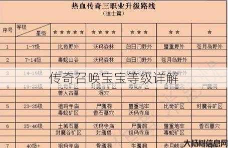 传奇召唤宝宝等级详解 第1张