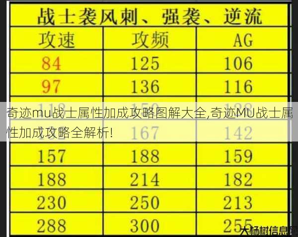 奇迹mu战士属性加成攻略图解大全,奇迹MU战士属性加成攻略全解析! 第1张
