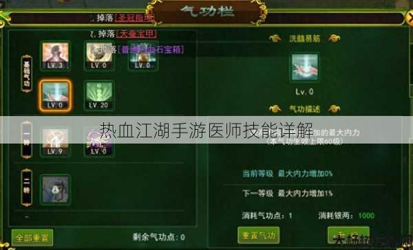 热血江湖手游医师技能详解 第1张 热血江湖手游医师技能详解 第1张