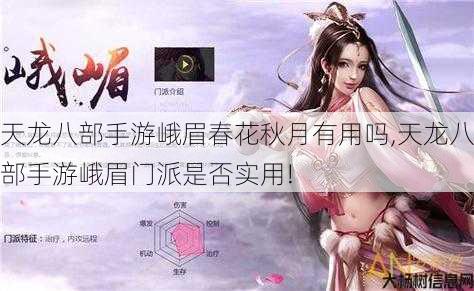 天龙八部手游峨眉春花秋月有用吗,天龙八部手游峨眉门派是否实用! 第1张