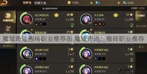 魔域奇迹搬砖职业推荐图,魔域奇迹：搬砖职业推荐 第1张