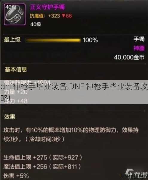 dnf神枪手毕业装备,DNF 神枪手毕业装备攻略! 第1张