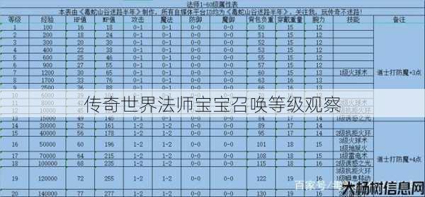 传奇世界法师宝宝召唤等级观察 第1张