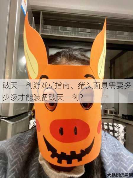 破天一剑游戏sf指南、猪头面具需要多少级才能装备破天一剑？ 第1张