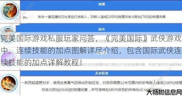 完美国际游戏私服玩家问答,《完美国际》武侠游戏中,连续技能的加点图解详尽介绍,包含国际武侠连续技能的加点详解教程! 第1张 完美国际游戏私服玩家问答,《完美国际》武侠游戏中,连续技能的加点图解详尽介绍,包含国际武侠连续技能的加点详解教程! 第1张
